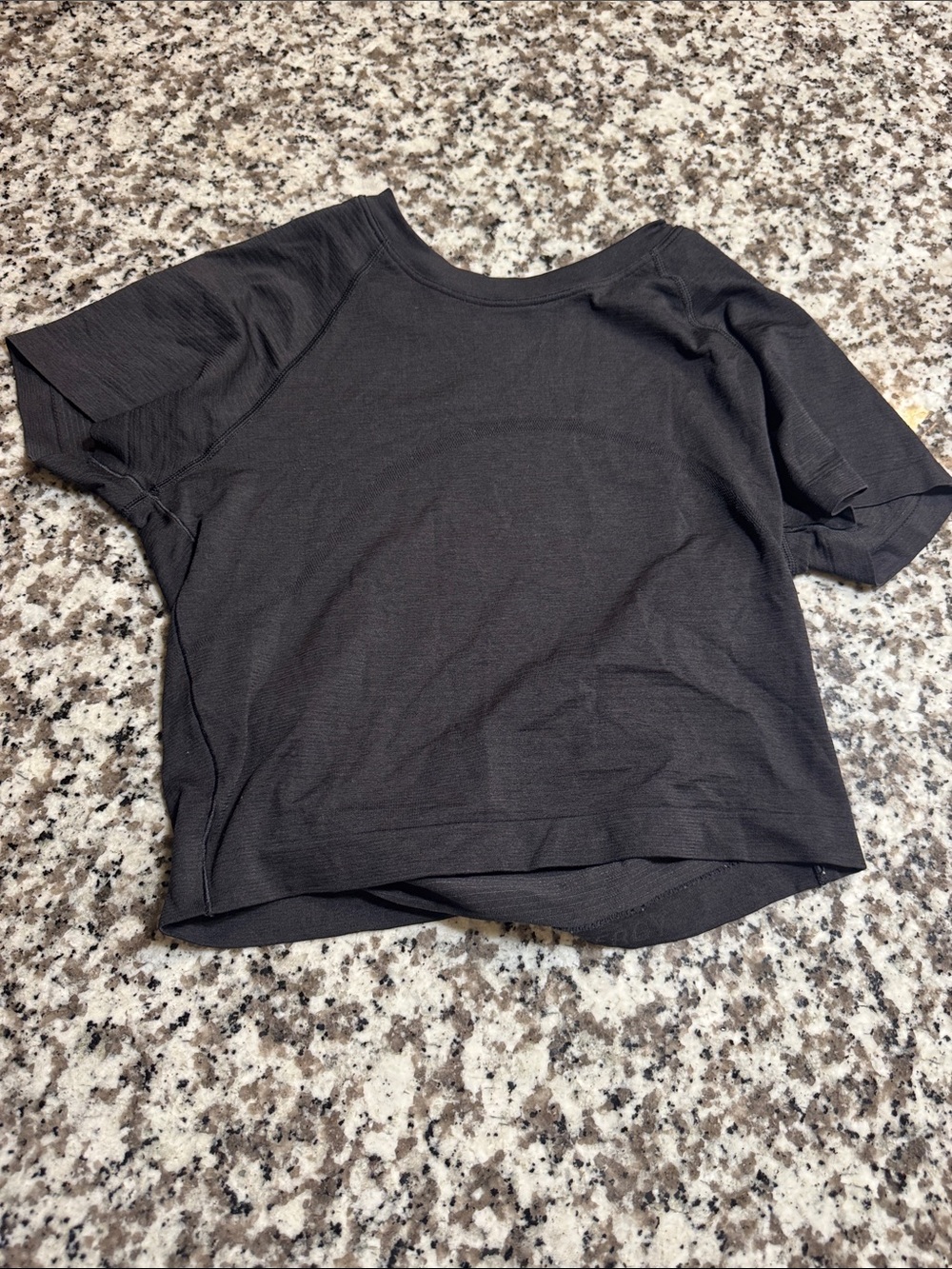 lululemon athletica Black Crop Short Sleeve Crewneck Top